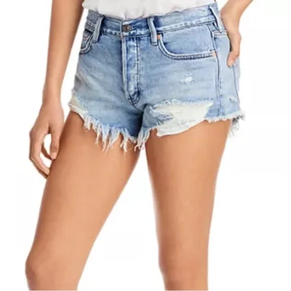 We The Free Free People Distressed Denim Shorts - Picture 1 of 11